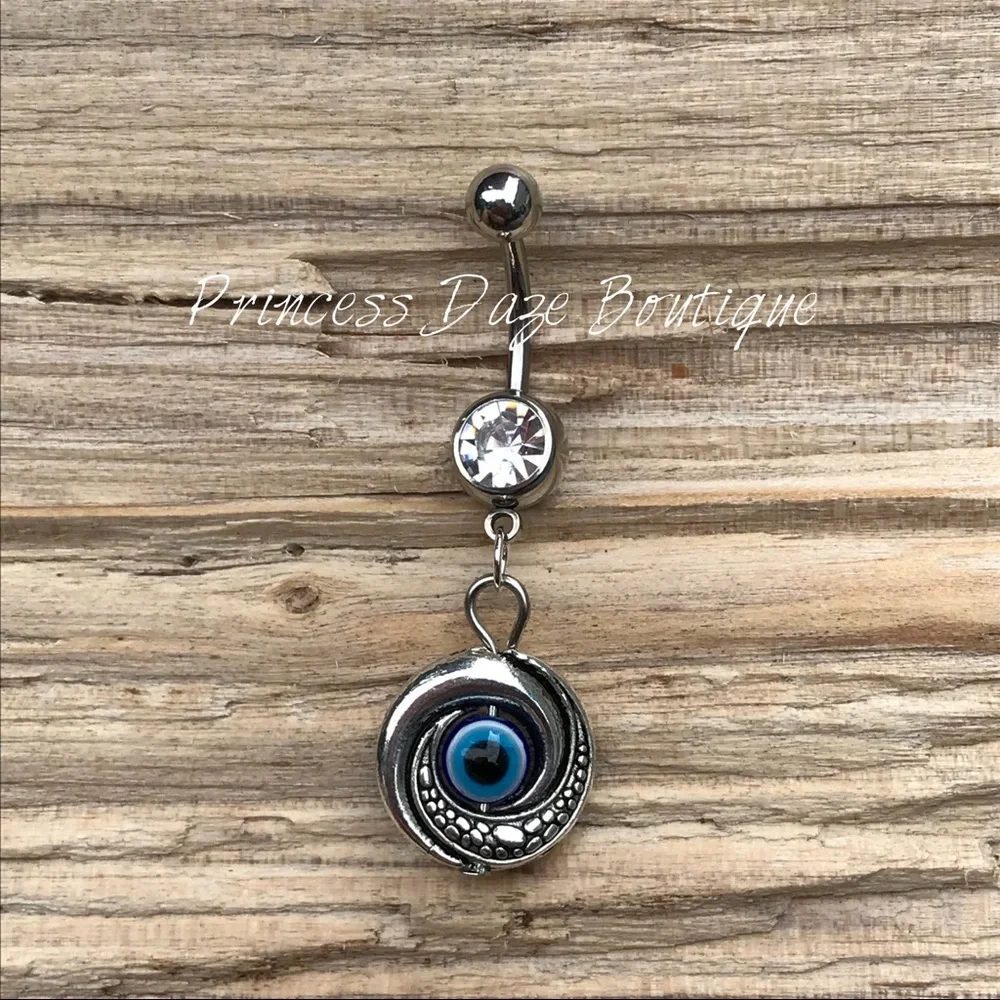 Antique Evil Eye Belly Button Ring